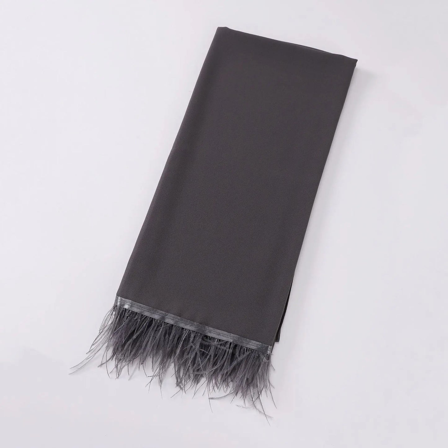 Ostrich Hair Plain Chiffon Hijab Women Scarves Handmade Feather Fashion Shawl Headwear Wrap Headscarf Scarf Foulard Scarf