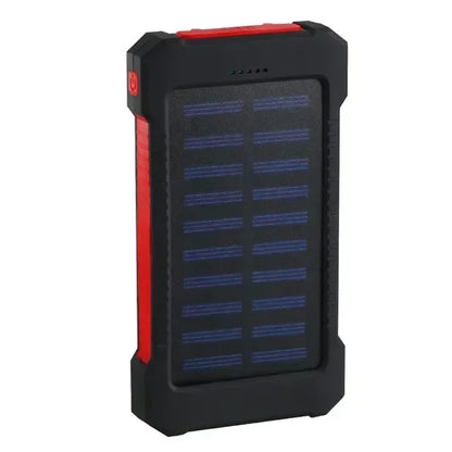 Solar Power Bank Waterproof 30000mAh Solar Charger USB Ports External Charger Powerbank for Xiaomi 5S Smartphone with LED Light