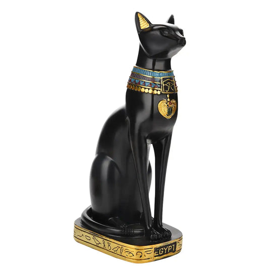 Vintage Funny Cat Resin Decor Ornaments Egyptian Bastet Collectible Animal Home Crafts Statue For Bookshelf Desk Car Study Room