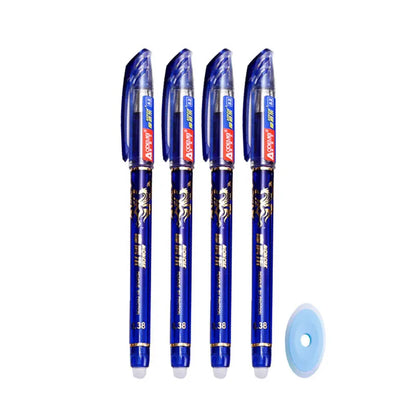 Set pen gel boleh dipadam 0.5 mm Pen mata mata kawaii biru mata halus untuk menulis Alat Tulis Korea Perlengkapan sekolah pejabat