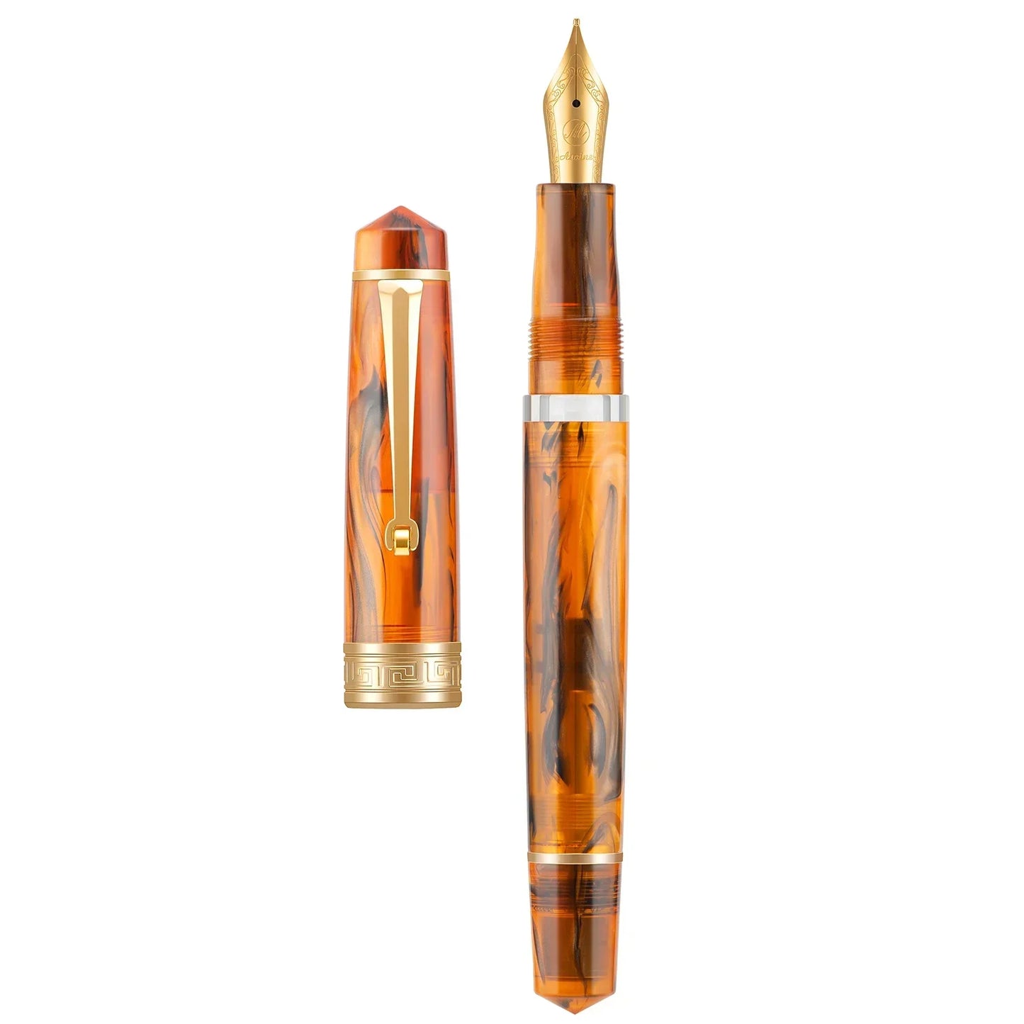 Asvine P20 Piston Acrylic Fountain Pen Iridium Gold EF/F/M 0.38/0.5/0.7mm Nib Ink Pen Student Business Writing Gift Designer Pen