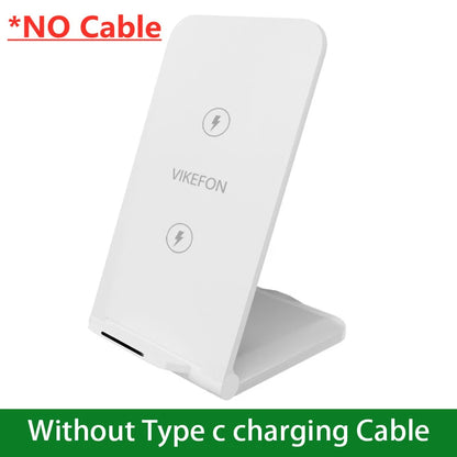 VIKEFON Wireless Charger Stand Pad Foldable For iPhone 15 14 13 12 Samsung Xiaomi Lg Type C Induction Fast Charging Dock Station