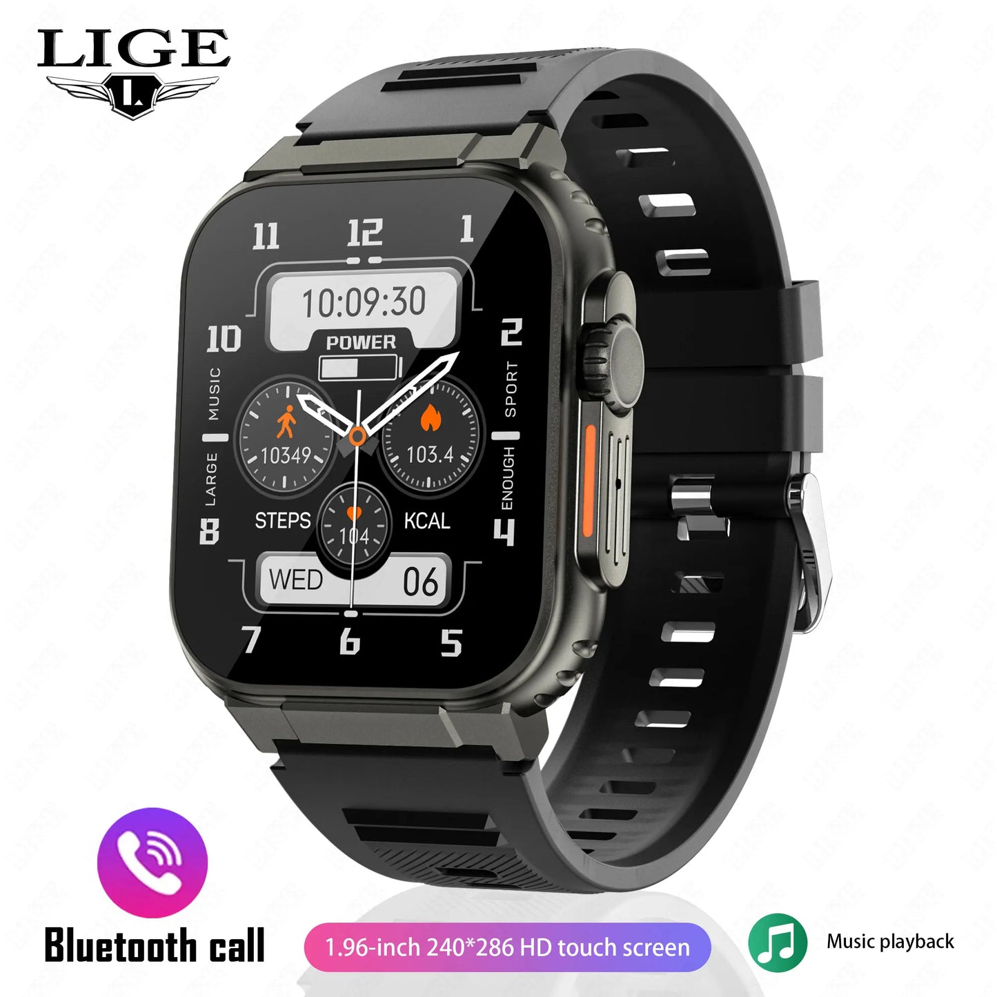 600mAh Bateri Jam Pintar Bluetooth Panggilan Mesej peringatan Gelang Sukan Muzik Main Sambung TWS Rakaman Smartwatch Wanita lelaki 