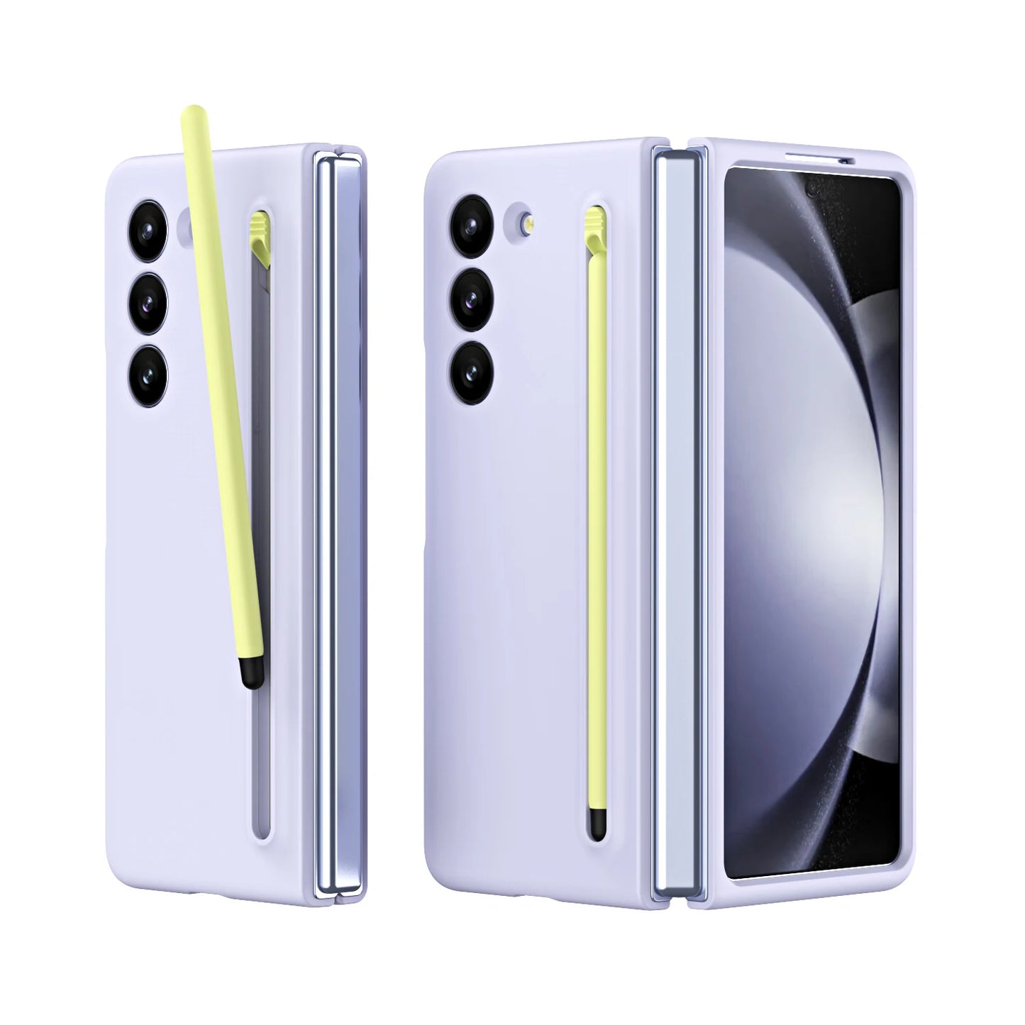 For Samsung Galaxy Z Fold 5 4 3 6 5G Case With Touch Pen Slim Pen Slot Ultra Thin PC Protective Cover for Z Fold 3 4 5 6