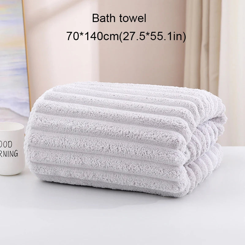 3Piece Bath Towels Set wrap edge thickened coral velvet candy bar bath towel Face Towels Set adult home pool beach seaside