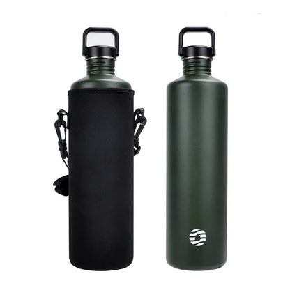 FEIJIAN 2L Stainless Steel Water Bottle Portable Cycling Sports Bottle Leakproof BPA Free Large Capacity With Bottle Bag