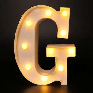 Decorative Name Letters Alphabet Letter LED Lights Luminous Number Lamp Night Light Wedding Birthday Christmas Party Decor Home