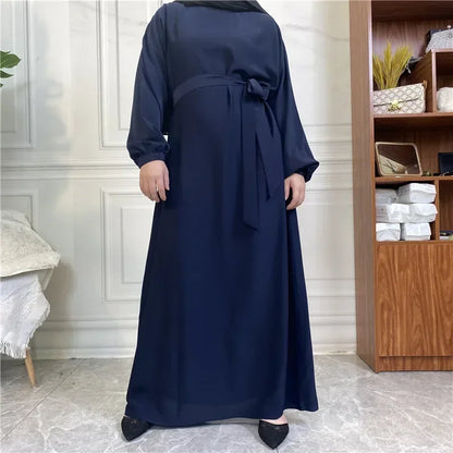 Plain Abaya Dubai Muslim Hijab Dress Elastic Sleeve Basic Closed Abayas for Women Turkey Ramadan Islamic Clothing Kaftan Robe