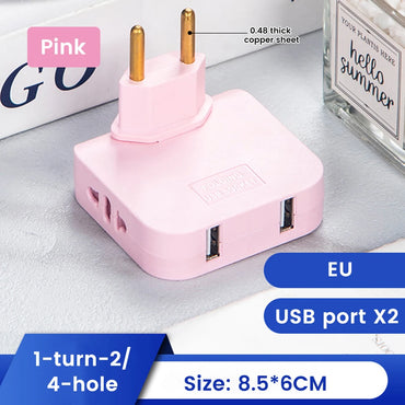 1pcs European Regulation 1 In 3 Convenient Rotary Plug Germany France Russia Spain Travel Lightweight Universal EU Adapters