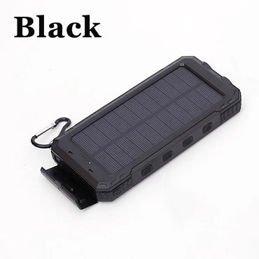 20000mAh Portable Power Bank Solar Power Bank with LED Light Fast Charging Outdoor Mobile Power Waterproof External Battery