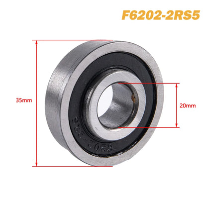 Bearing F6202 F6202RS F6202-16-2RS 13x35x11MM Flange ABEC-1 Miniature Deep Groove Garden Trolley Ball Sealed Wheelbarrow Bearing