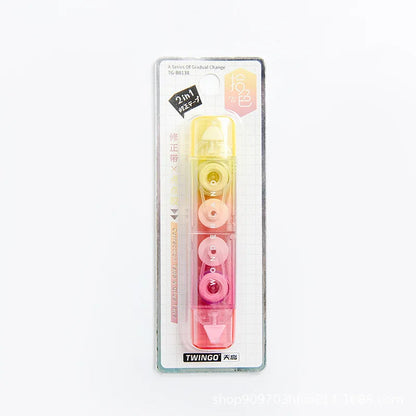 Gradient Correction Tape Dotting Glue Two-in-One Student Ins Good-looking Cute Girl Mute Large Capacity Correction Tape school