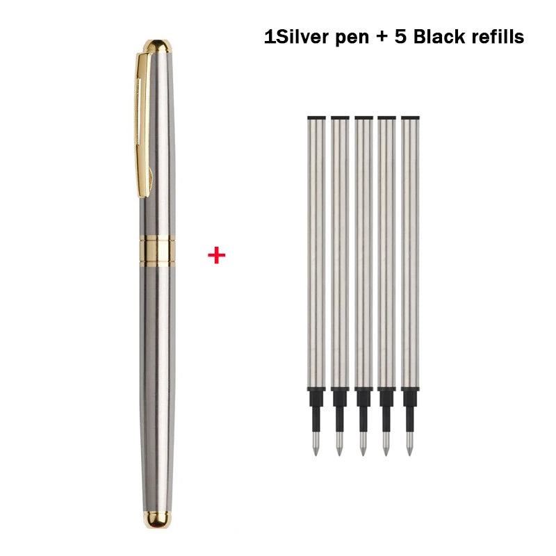 Metal Gel Pen Replaceable Refill High-end Metal Business Signature Pen Office Writing Ballpoint Pen Writing Stationery Gift