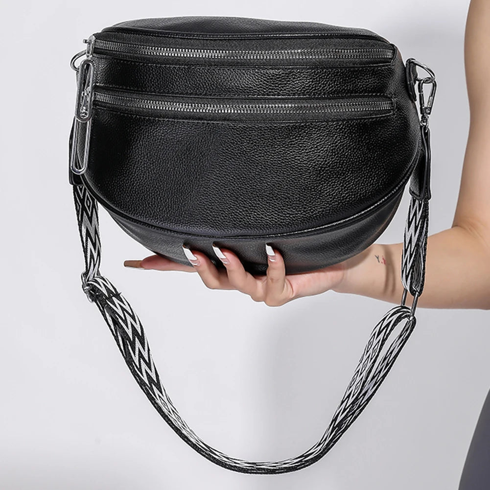 Vintage Chest Bag for Women Bucket Bag PU Leather Shoulder Bag Waist Fanny Pack Large Designer Crossbody Bag Female Bum Belt Bag