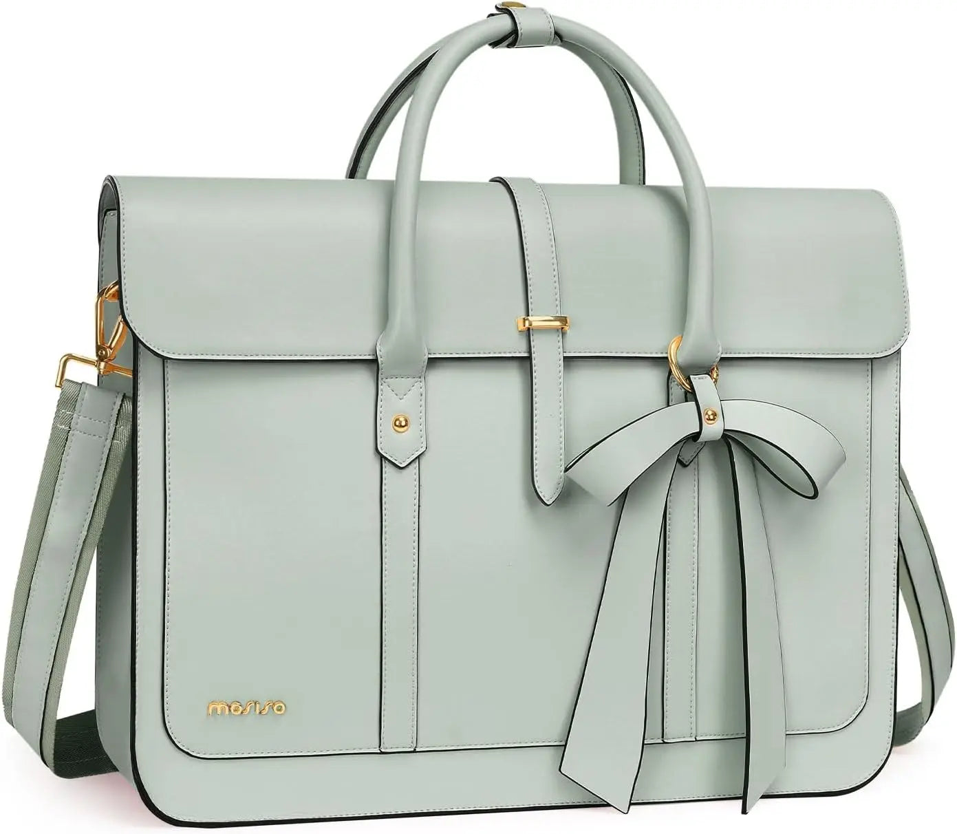 Beg Tote Wanita MOSISO untuk MacBook Air Pro M3 13.3 14 15 16 17.3 inci Notebook PU Kulit Laptop Bahu Beg Bahu Beg Tangan Beg Tangan