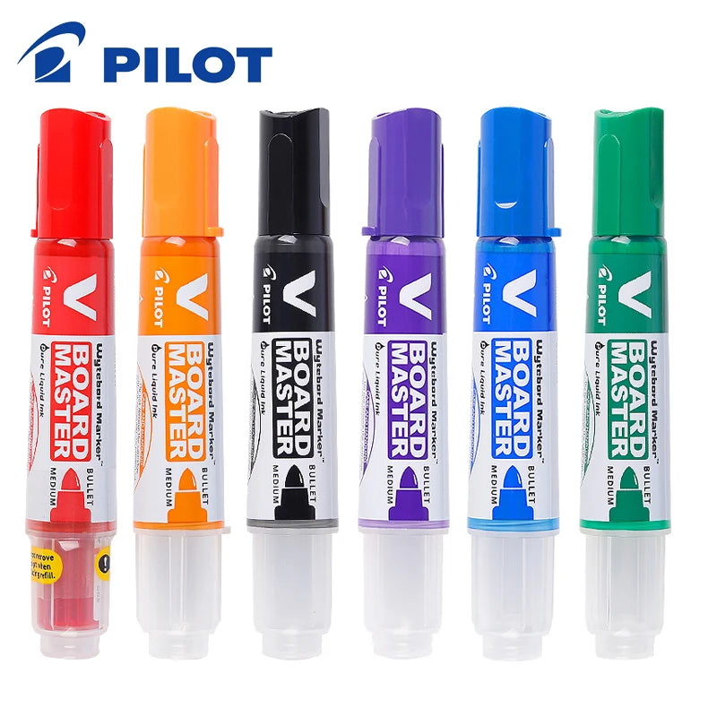 6 Color Pilot Whiteboard Markers Pen 2.3mm Refillable Liquid Ink Erase Whiteboard Lassroom Supplies School Stationery