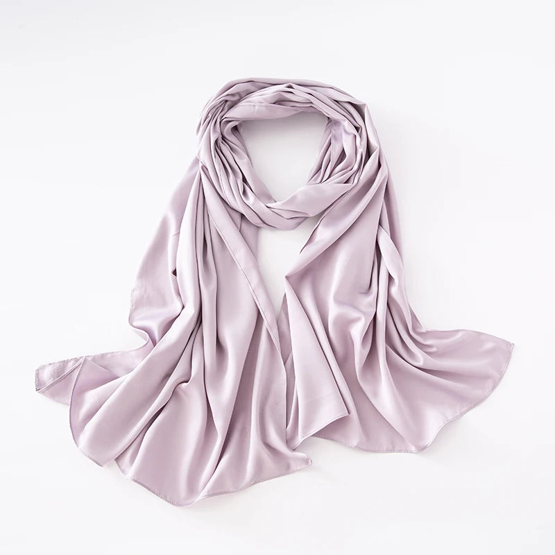 Cheap Plain Long Satin Polyester Scarves Matte Feeling Solid Women Scarf Soft Malaysia Women Shawl Big discount Muslim Hijab