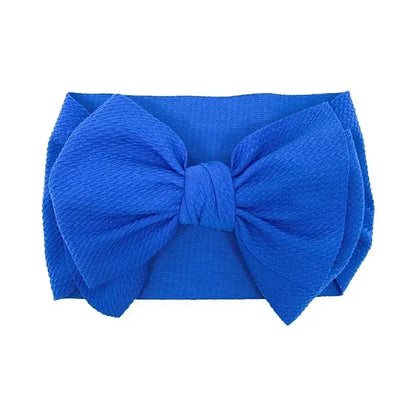 Fashion Handmade Bowknot Elastic Wide Hairband Toddler Solid Color Big Bows Headband Baby Girls Headwear Holiday Gifts