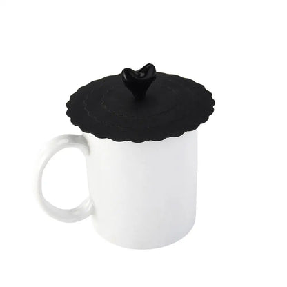 Creative Love Silicone Cup Cover Can Hold A Spoon Household Heatresistant Cup Accessories For Dust Prevention Friend Gift