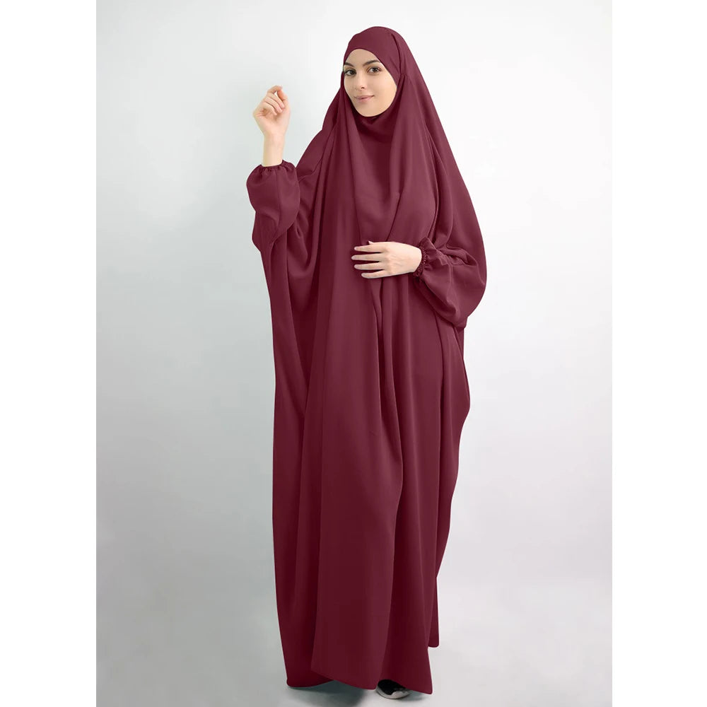 Eid Hooded Muslim Women Hijab Dress Prayer Garment Full Cover Ramadan Gown Islamic Clothes Niqab