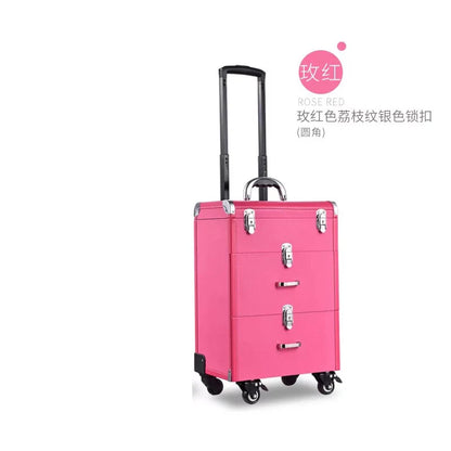 NEW Trolley luggage large Multi-layer Beauty make up bag box Suitcase capacity manicure Cosmetic case multifunct Rolling Luggage