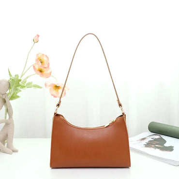 Beg Tangan Beg Bahu Putih yang Elegan untuk Wanita Dompet Kulit Kecil Beg Ketiak Hobo Wanita Bergaya Setengah Bulan Beg Clutch Bahu 