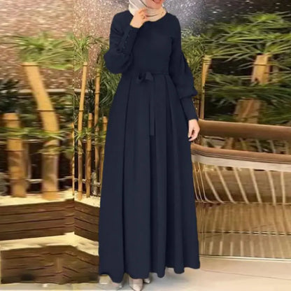 ZANZEA Women Autumn Sundress Muslim Hijab Dresses Turkey Abaya Dubai Robe Femme Elegant Long Sleeve Party Maxi Vestidos Kaftan