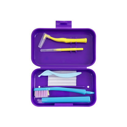 1 Box Portable Travel Dental Cleaning Set Oral Cleaning Care Toothbrush Interdental Brush Teeth Whitening Orthodontic Care Kit