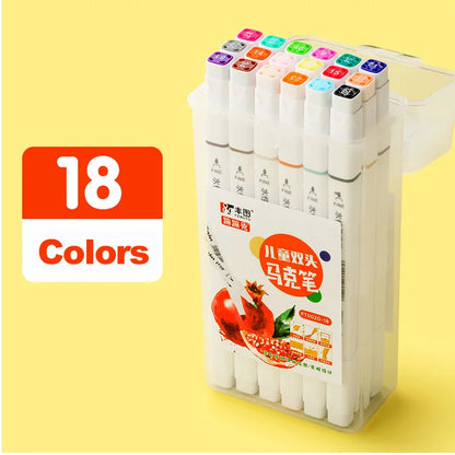 12/18/24/36/48 Highlighter Color Pen Double-Headed Color Marker Art Marker Set Art Stationery School Office Supplies