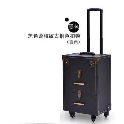 NEW Trolley luggage large Multi-layer Beauty make up bag box Suitcase capacity manicure Cosmetic case multifunct Rolling Luggage