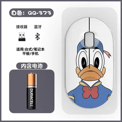 Disney Kawaii Mickey Mouse and Minnie Wireless Bluetooth Mouse Cute Cartoon USB Bluetooth Dual Mode Super Silent Home Laptop