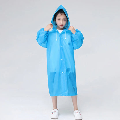 Children Rain Poncho Non-Disposable Travel Rain Gear Coat Outdoor Hiking Accessories Child Raincoat Kids Rainwear Waterproof