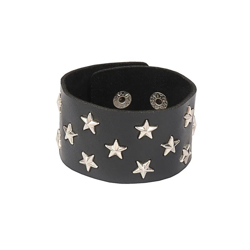 2022 Punk Rivet Nightclub Trend Bracelet Skull Bracelets Bangle Stainless steel Gothic Multi-level Fashion Jewelry wholesale