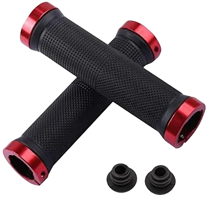 Bicycle Rubber Grips Alloy Lock Non-Slip Rubber Bicycle Handlebar Grips Double Aluminum Lock on Locking Bicycle Handlebar Grips