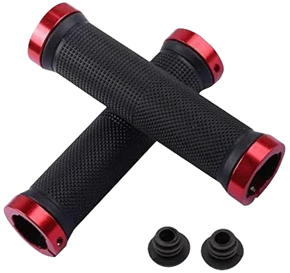 Bicycle Rubber Grips Alloy Lock Non-Slip Rubber Bicycle Handlebar Grips Double Aluminum Lock on Locking Bicycle Handlebar Grips