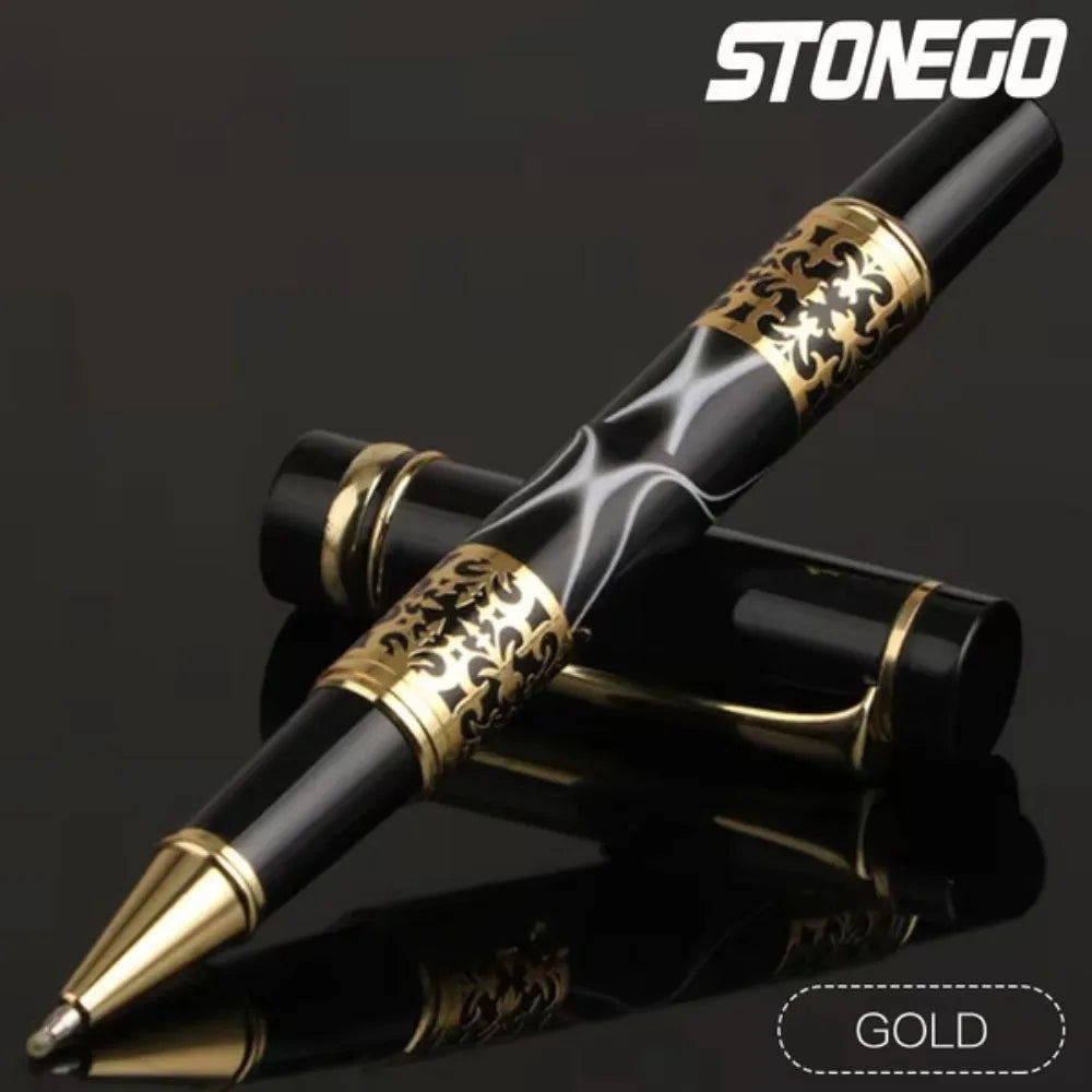 STONEGO Classic Metal Signature Pen, Retractable Roller Ball Pens Office Luxury Metal Signature Pen Fine Point (0.5mm)