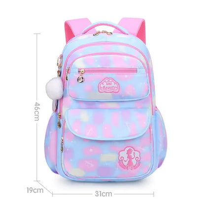 Beg sekolah kanak-kanak perempuan beg sekolah beg belakang merah jambu untuk kanak-kanak kanak-kanak remaja beg sekolah rendah Kawaii comel kalis air kit kelas kecil 