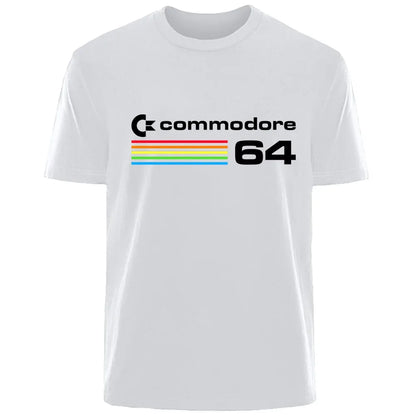 Commodore 64 Summer Fashion Bahan Kapas Berkualiti Tinggi Selesa T-Shirt Leher Bulat Baju Atasan Lelaki Fesyen Kasual Pakaian Jalanan 