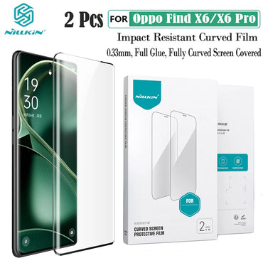 2 件适用于 Oppo Find X6 Pro 曲面屏幕软膜 Nillkin 抗冲击曲面膜屏幕保护膜适用于 Find X6 贴纸