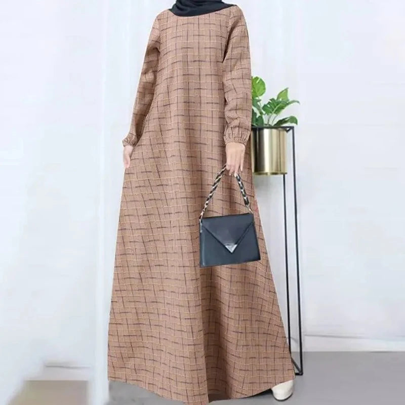 Corduroy Abaya Winter Thick Warm Ramadan Islamic Clothing High Quality Muslim Women's Long Sleeve Dress MU-106