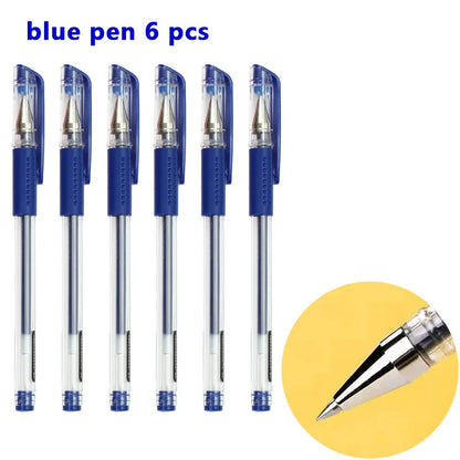 0.5mm Gel Pens Set Black Blue Red Refills Ballpoint Pens Bullet Tip School & Office Supplies Stationery Kawaii Accessories