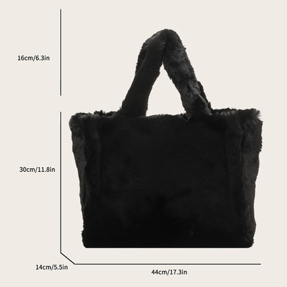 Winter Faux Fur Plush Tote Bag Women's Bag Letter Designer Large Capacity Handbag Shoulder Bag Purses Female Satchel Bags Bolsas