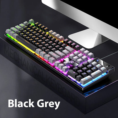 K500 Wired Keyboard Mouse Office Gaming Keyboard For Windows And IOS Computer Laptop 104 Keys Mechanical Feel Membrane Keyboards