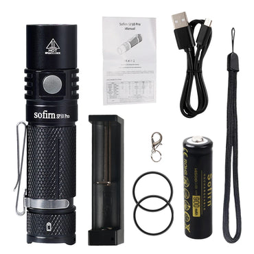 Sofirn SP10 Pro Powerfull 900lm EDC Lampu Suluh LH351D LED Torch Boleh Dicas semula 14500 AA Mini Portable Tactical Lantern Anduril 2.0 