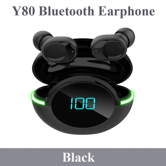 Y80 Comes With Digital Ambient Light WTS Bluetooth 5.1 Bluetooth Earphones Sports And Fashion Wireless Earphones