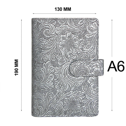 A5 A6 Notebook Cover Metal Color 6 Ring Binder PU Clip-on Notebook Leather Loose Leaf  Notebooks Journal Stationery