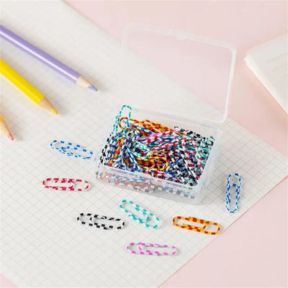 Box Colored Paper Clip Metal Clips Memo Clip Bookmarks Stationery Office Accessories School Supplies Length 18mm/50mm