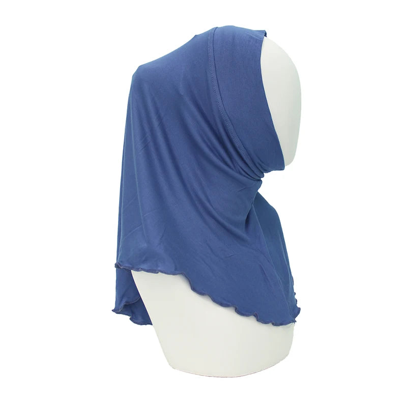 Modal Instant Hijabs for Woman Muslim Islam Turban Solid Mini Style Scarf Amira Soft Plain Colors Ready to Wear Hijab Undercaps