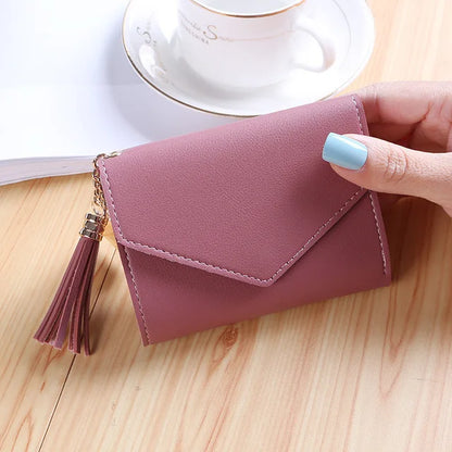 Short Tassel Wallet Women Fashion Purse Female Mini Wallets New Korean Students Lovely Purse Female Small Wallet for Girl