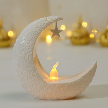 Hiasan Star Moon Led Candlestick Ramadan Kareem Moon Star Light Kanak-kanak Dewasa Happy Eid Mubarak Party Decor Party Eid Mubarak 